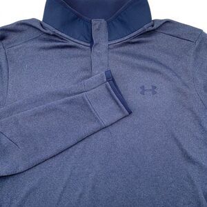Under Armour Golf Pullover Coldgear Men's Large Blue 1/4 Snap Button‎ Jacket